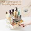 VUSIGN Makeup Organizer, Cosmetics Skincare Organizers with 2 Drawers and 1 Tray for Vanity Organizer, Makeup Holder for Countertop, Bathroom, Dresser, Ideal Gifts for Women, White - Image 4